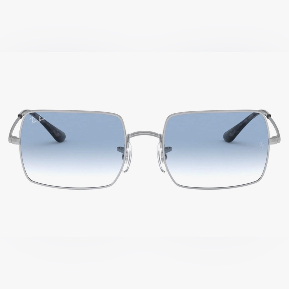COPY - Authentic Ray-bans silver with blue radiant lenses. Like new!